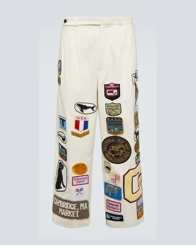 BODE Weite Hose Cambridge aus Baumwoll-Canvas Weiã
