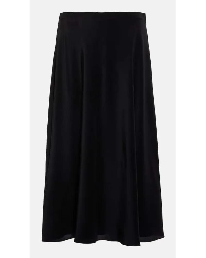 The Row Midirock Medela aus Seidensatin Schwarz