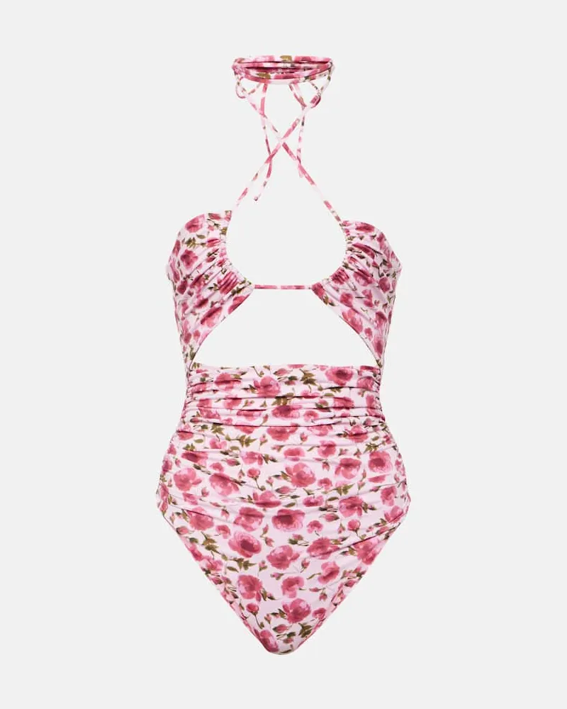 Magda Butrym Bedruckter Badeanzug Rosa