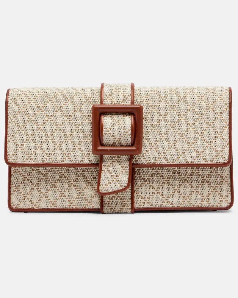 Manolo Blahnik Clutch Maycap aus Raffiabast Beige