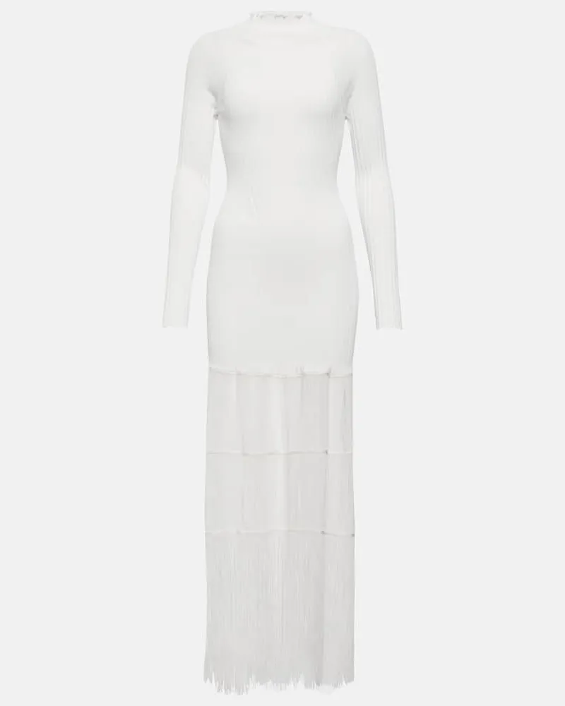 KHAITE Maxikleid Cedar aus Strick Weiß
