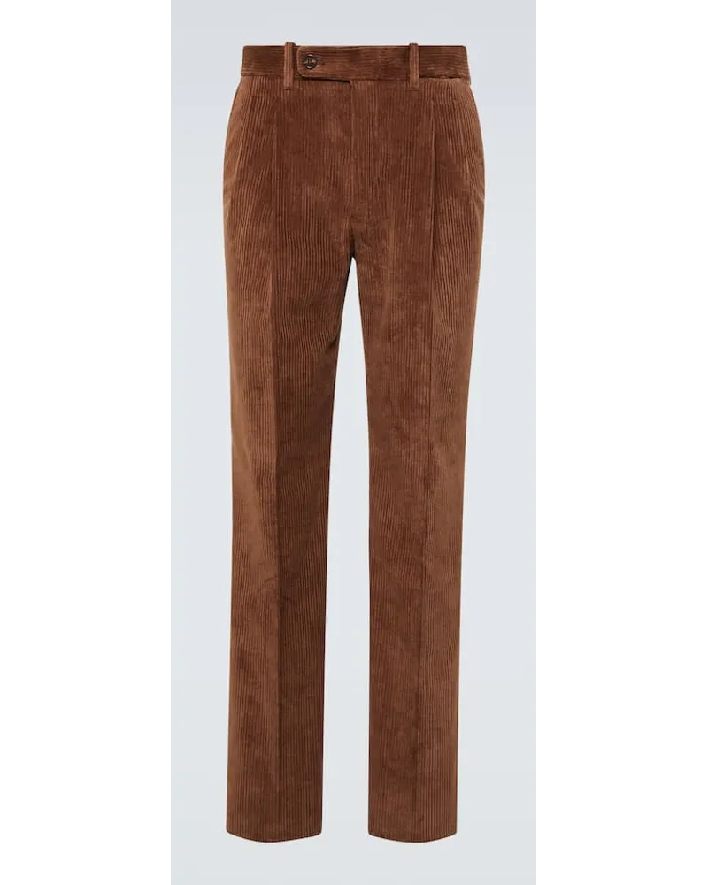 Slowear Gerade Hose aus Baumwoll-Cord Braun