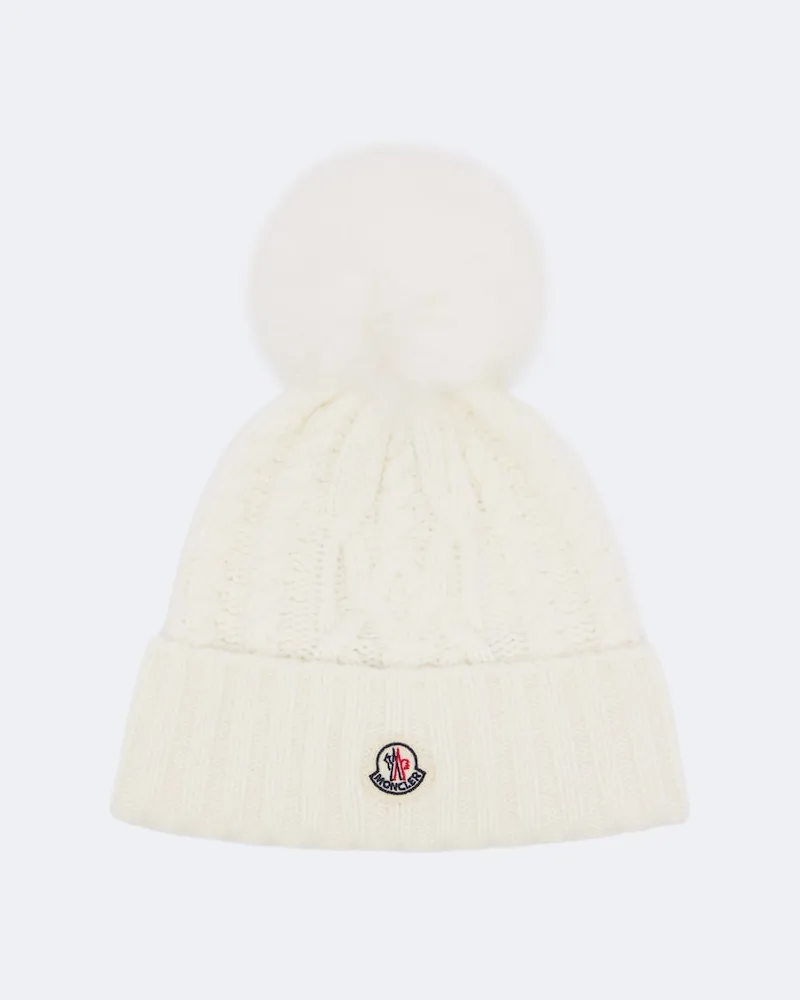Moncler Mütze aus Wolle und Kaschmir Weiß
