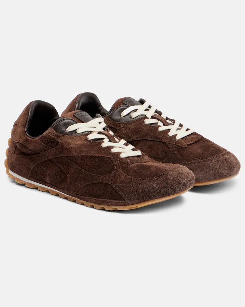 Bottega Veneta Sneakers Orbit Flash aus Veloursleder Braun