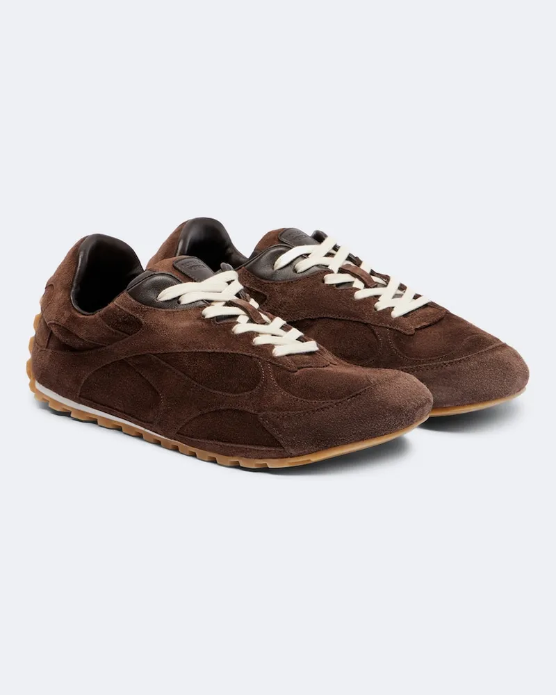 Bottega Veneta Sneakers Orbit Flash aus Veloursleder Braun