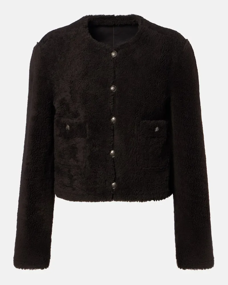 Dorothee Schumacher Wendbare Cropped-Jacke Soft Touch aus Leder Braun