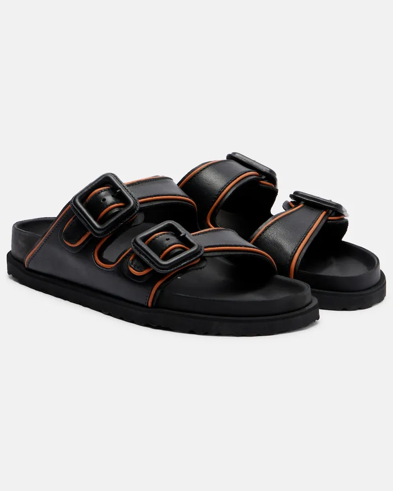 Birkenstock Pantoletten Arizona aus Leder Schwarz