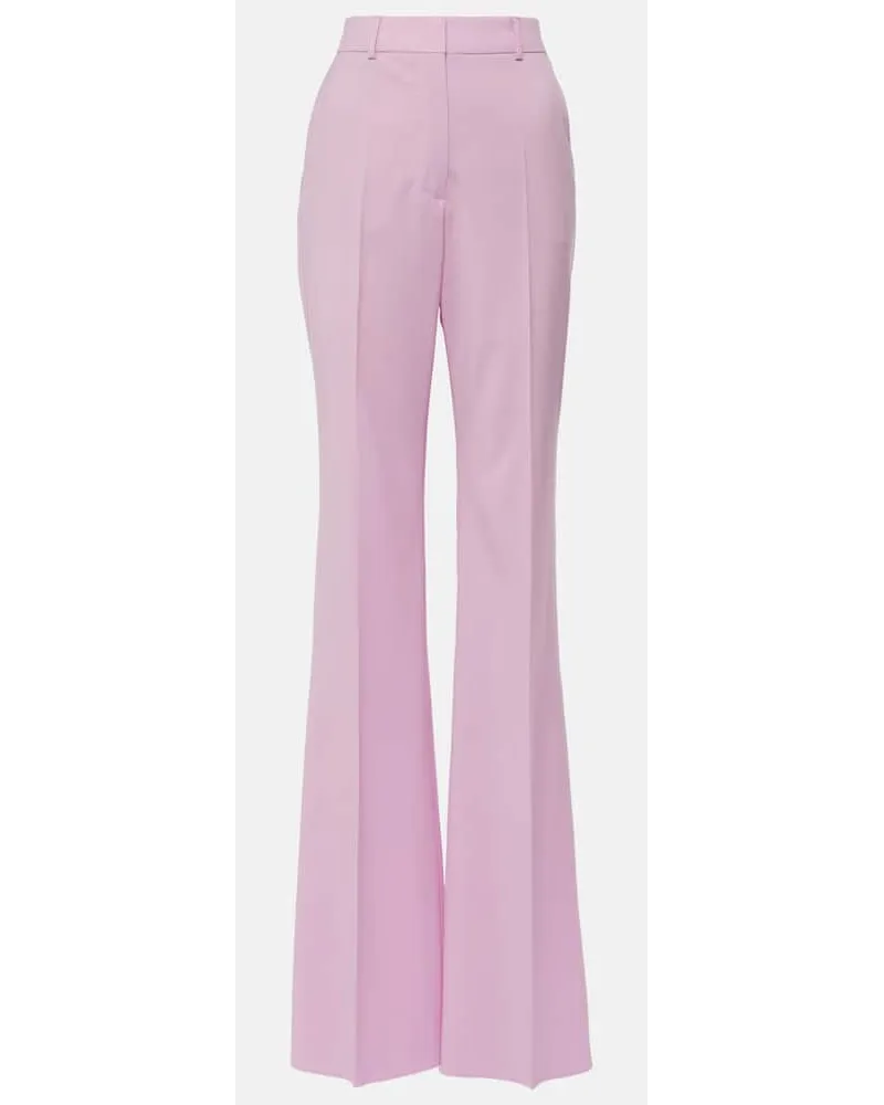 SPORTMAX High-Rise-Schlaghose Hangar aus Schurwolle Pink