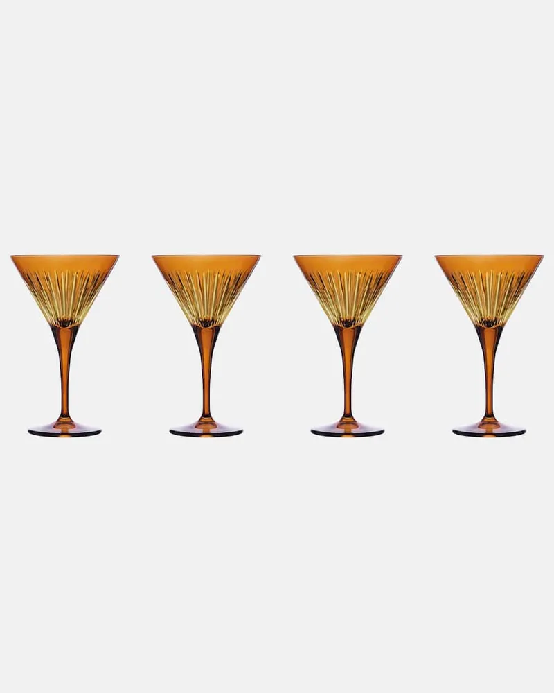 L’OBJET Set Prism aus vier Martinigläsern Orange