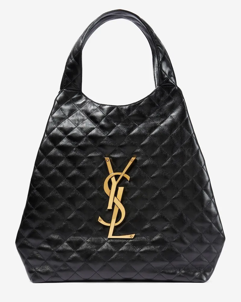 Saint Laurent Tote Icare Maxi aus Leder Schwarz
