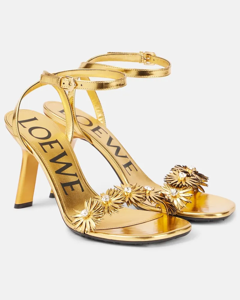 Loewe Paula's Ibiza Sandalen Petal aus Leder Gold