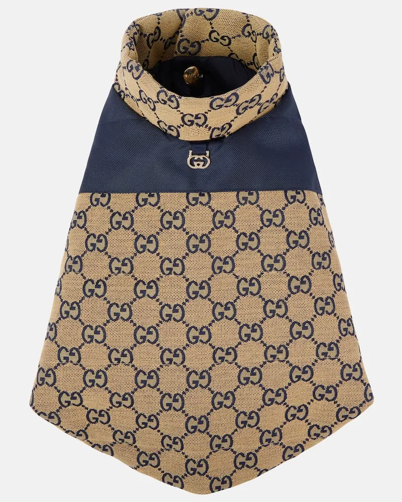 Gucci Wendbarer Mantel für Hunde GG Beige