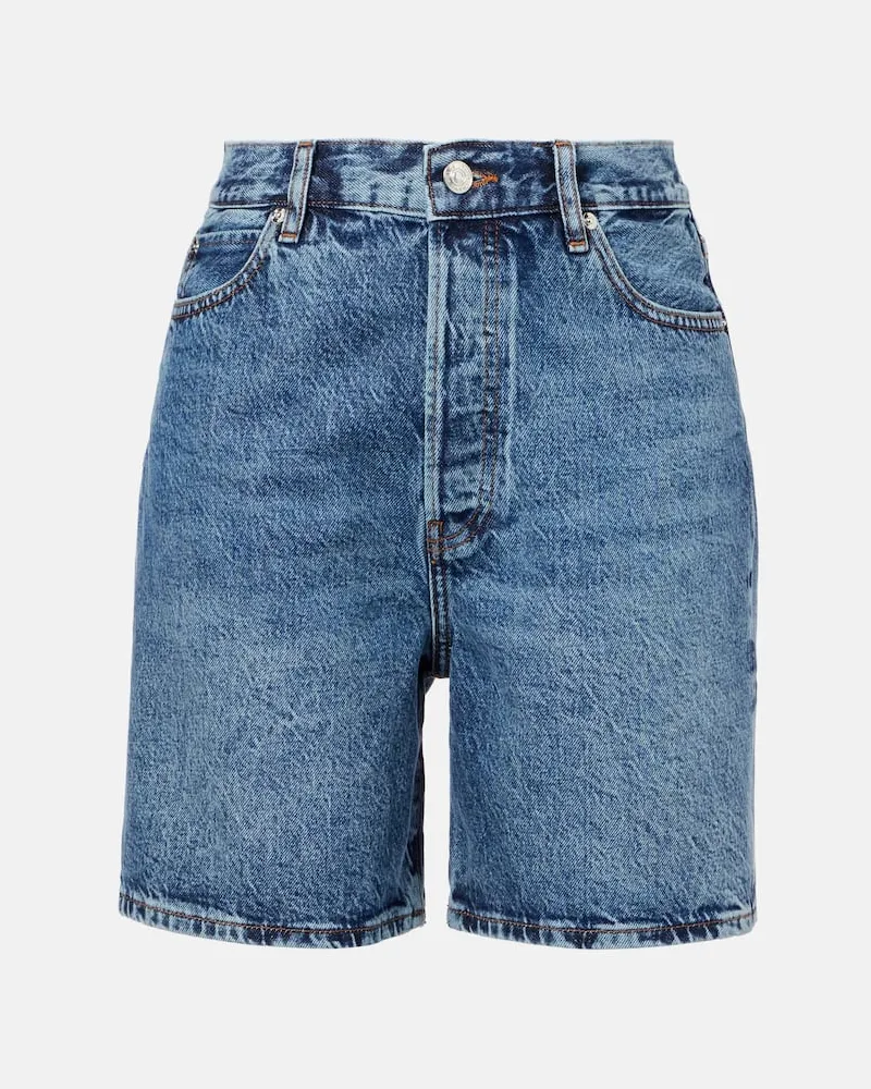 Frame Denim High-Rise Jeansshorts Blau