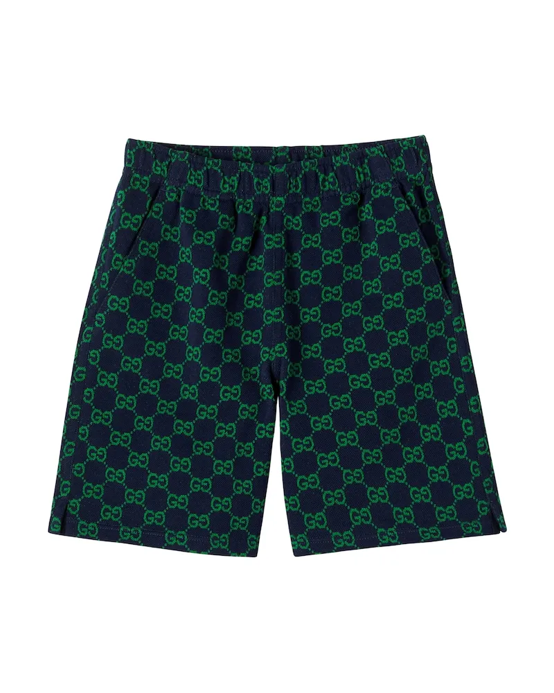 Gucci Shorts GG aus Baumwoll-Canvas Blau