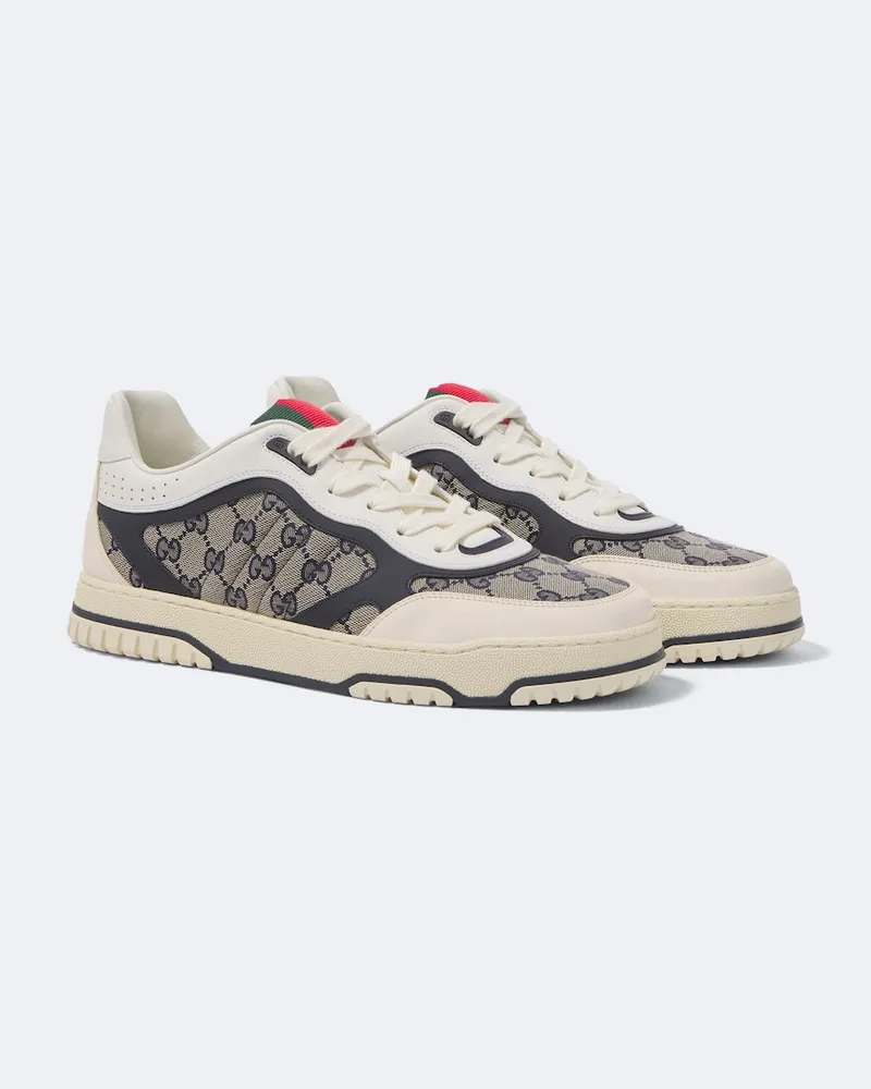 Gucci Sneakers Re-Web aus Leder Beige