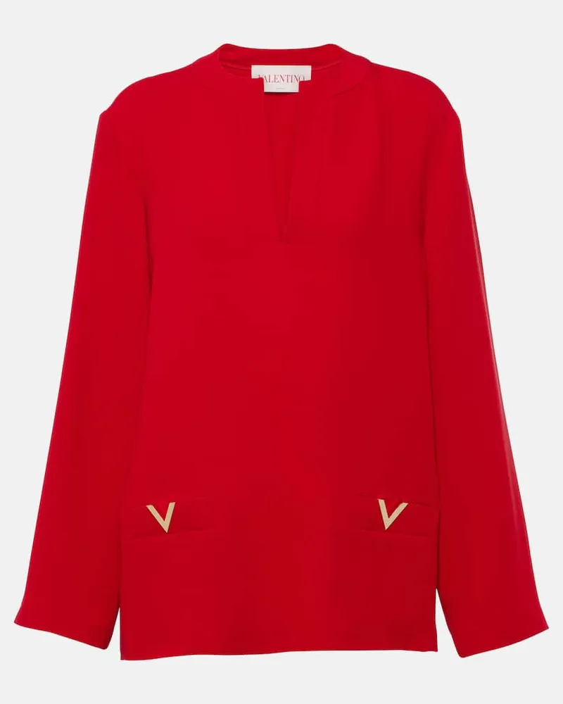 Valentino Garavani Top VGold aus Cady Couture Rot