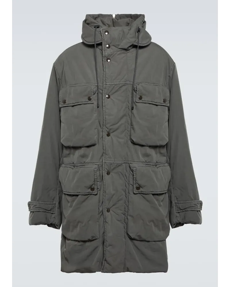 Dries van Noten Parka aus Baumwolle Grau