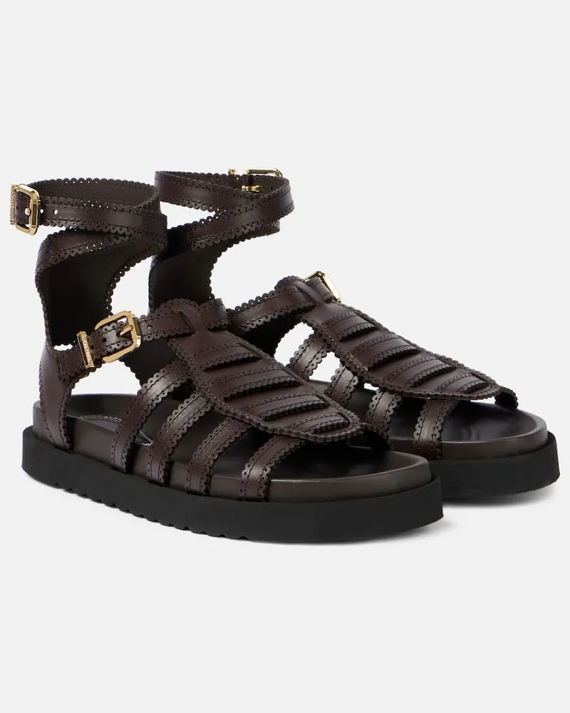 Zimmermann Römersandalen Goldie aus Leder Braun