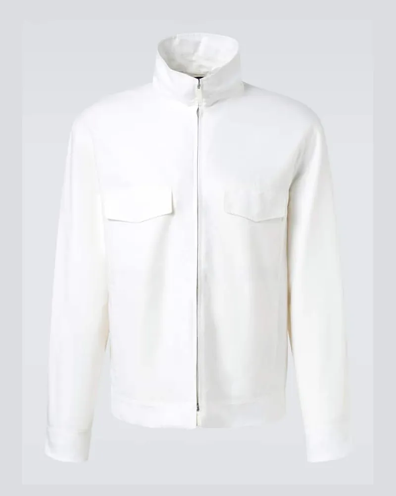 Ermenegildo Zegna Jacke aus Baumwolle, Leinen und Seide Weiã