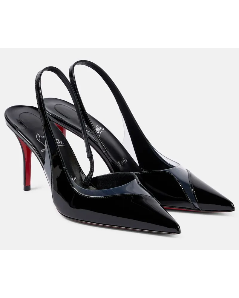 Christian Louboutin Slingback-Pumps Posticha 80 mit Lackleder Schwarz