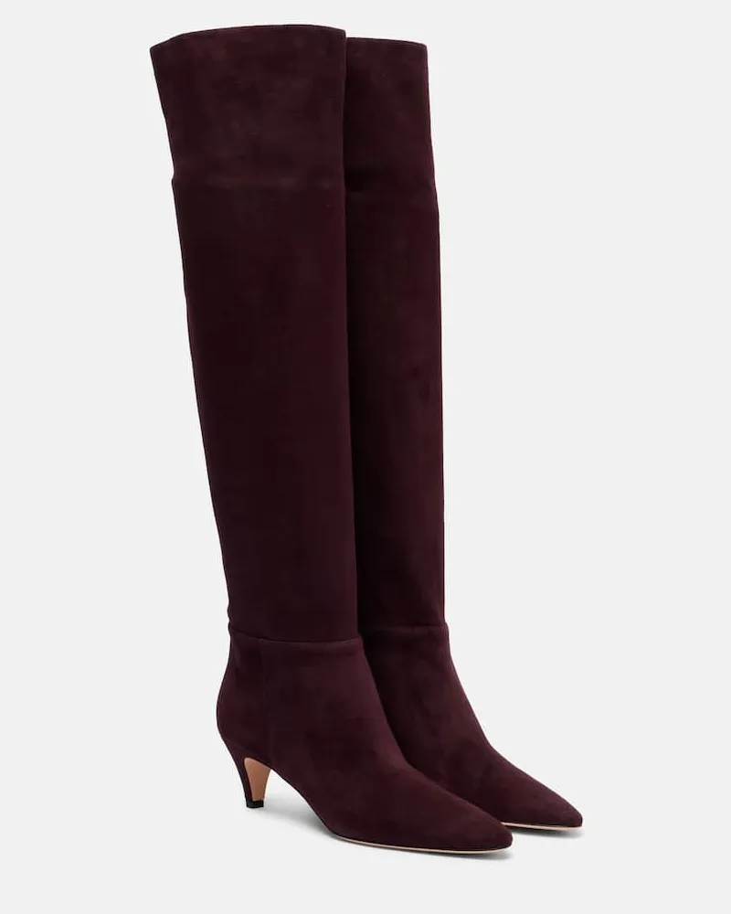 Gianvito Rossi Stiefel 55 aus Veloursleder Burgund