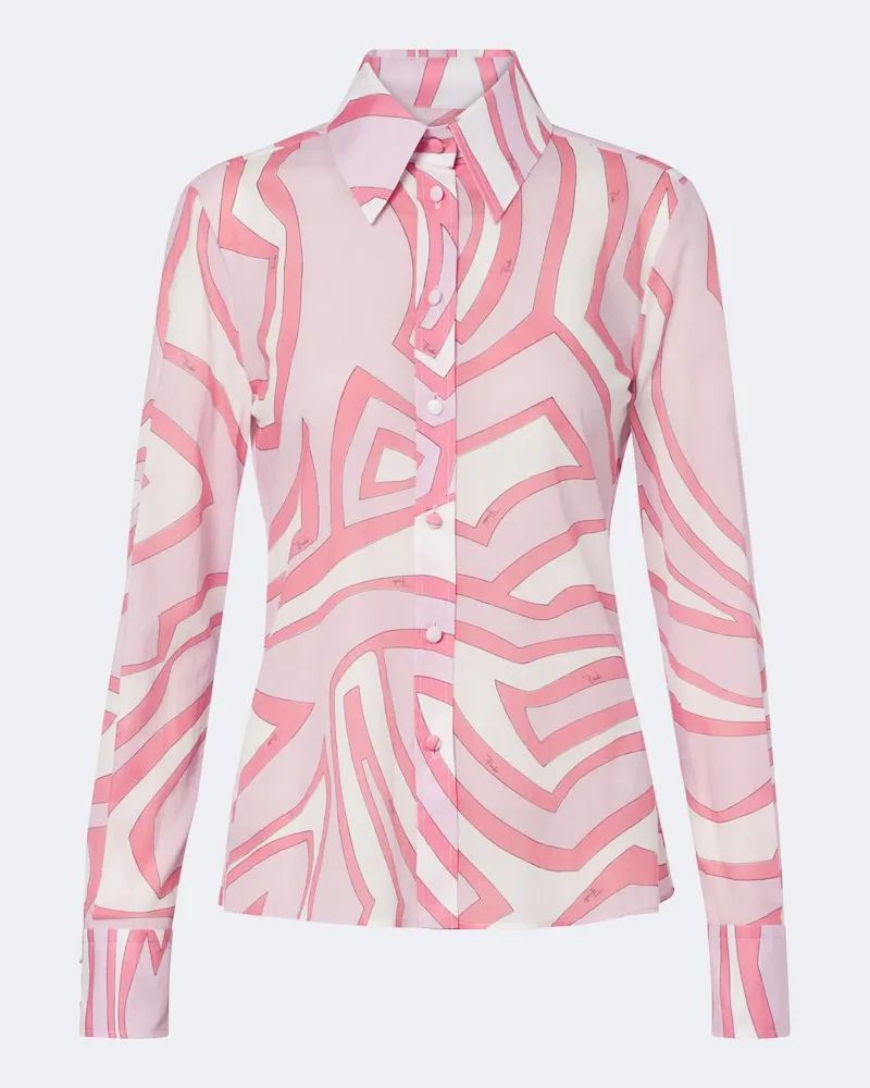 Emilio Pucci Hemd Labirinto aus Baumwollmusselin Rosa