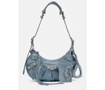 Schultertasche Le Cagole Small aus Denim