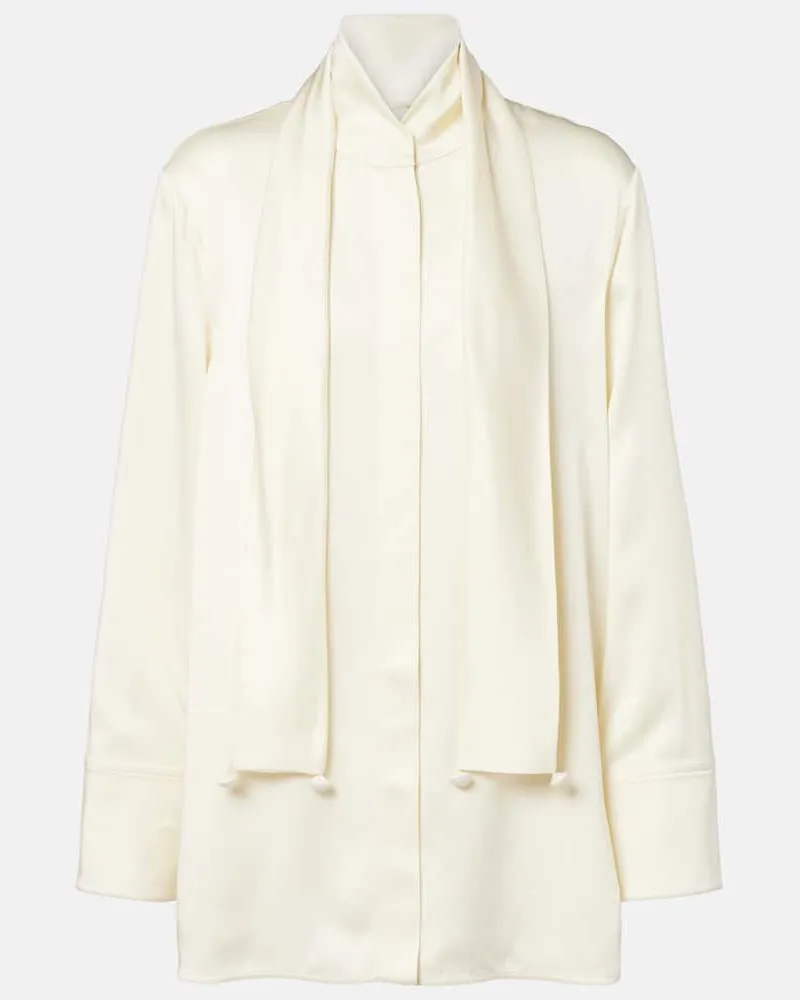 Jil Sander Hemd aus Satin Weiß