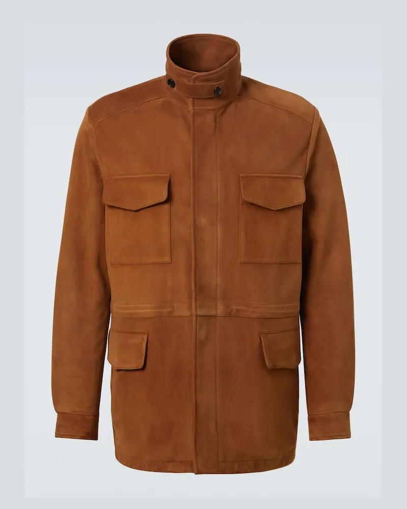 Loro Piana Jacke Traveler aus Veloursleder Braun
