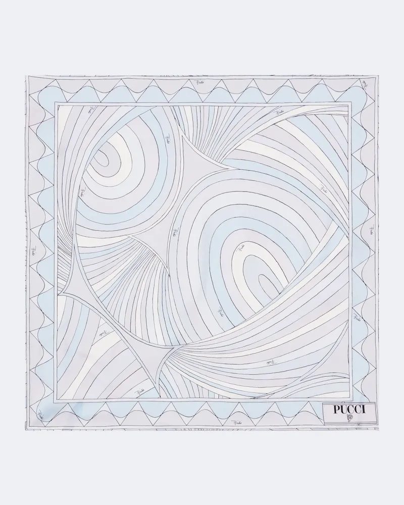 Emilio Pucci Schal Iride aus Seidentwill Blau