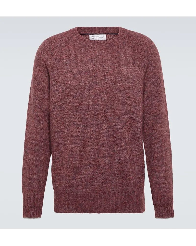 Brunello Cucinelli Pullover aus einem Wollgemisch Rot