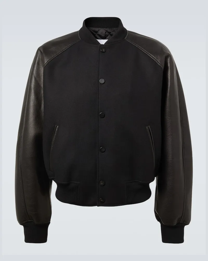 Givenchy Bomberjacke aus Wolle und Leder Schwarz