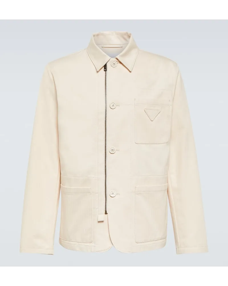 Prada Blouson aus Baumwolle Weiss