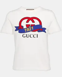 Gucci T-Shirt Interlocking G aus Baumwolle Weiss