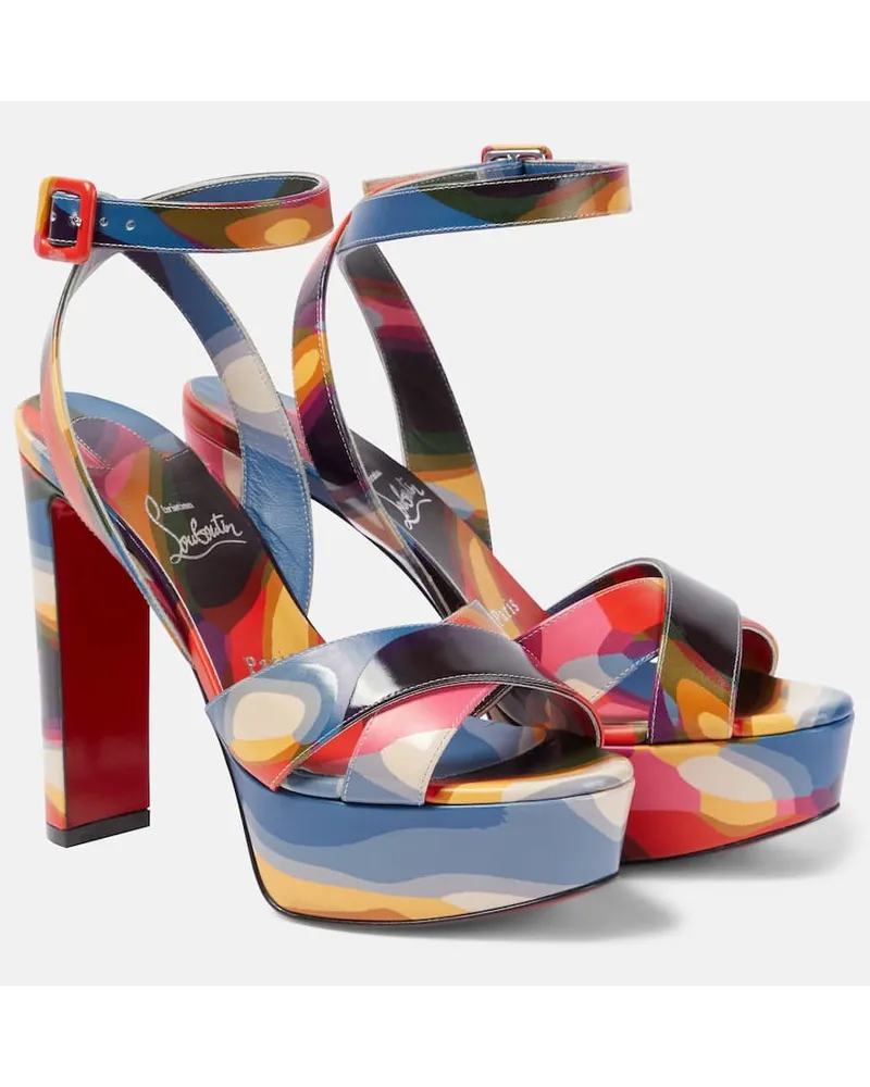 Christian Louboutin Plateausandalen Supramariza 130 aus Leder Multicolor