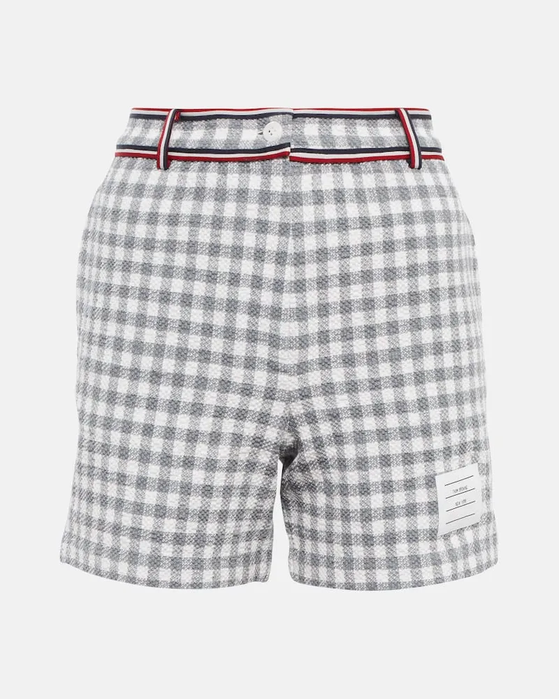 Thom Browne High-Rise Shorts aus Baumwolle Grau