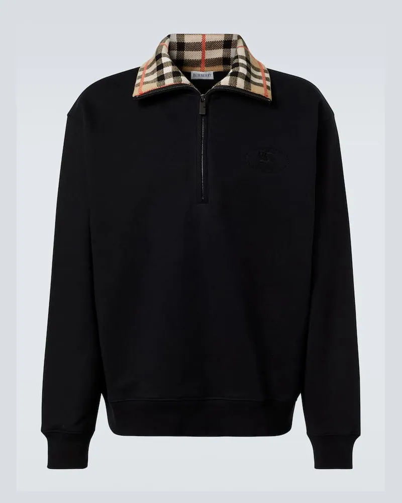 Burberry Sweatshirt Burberry Check aus Baumwoll-Jersey Schwarz