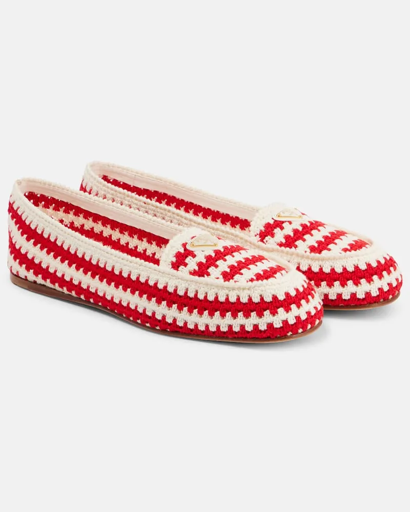 Prada Ballerinas aus Häkelstrick Multicolor