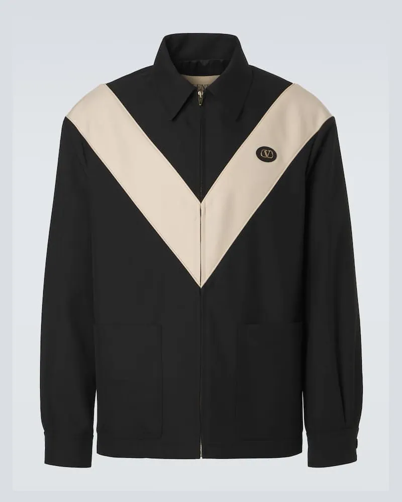 Valentino Garavani Jacke VLogo aus Gabardine Schwarz