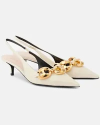 Gucci Slingback-Pumps Marina aus Lackleder Weiss