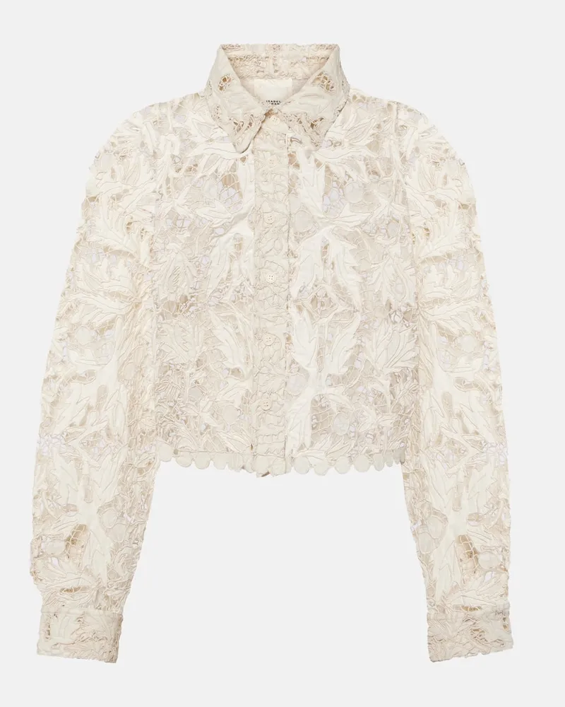 Isabel Marant Cropped-Bluse aus Guipure-Spitze Weiß