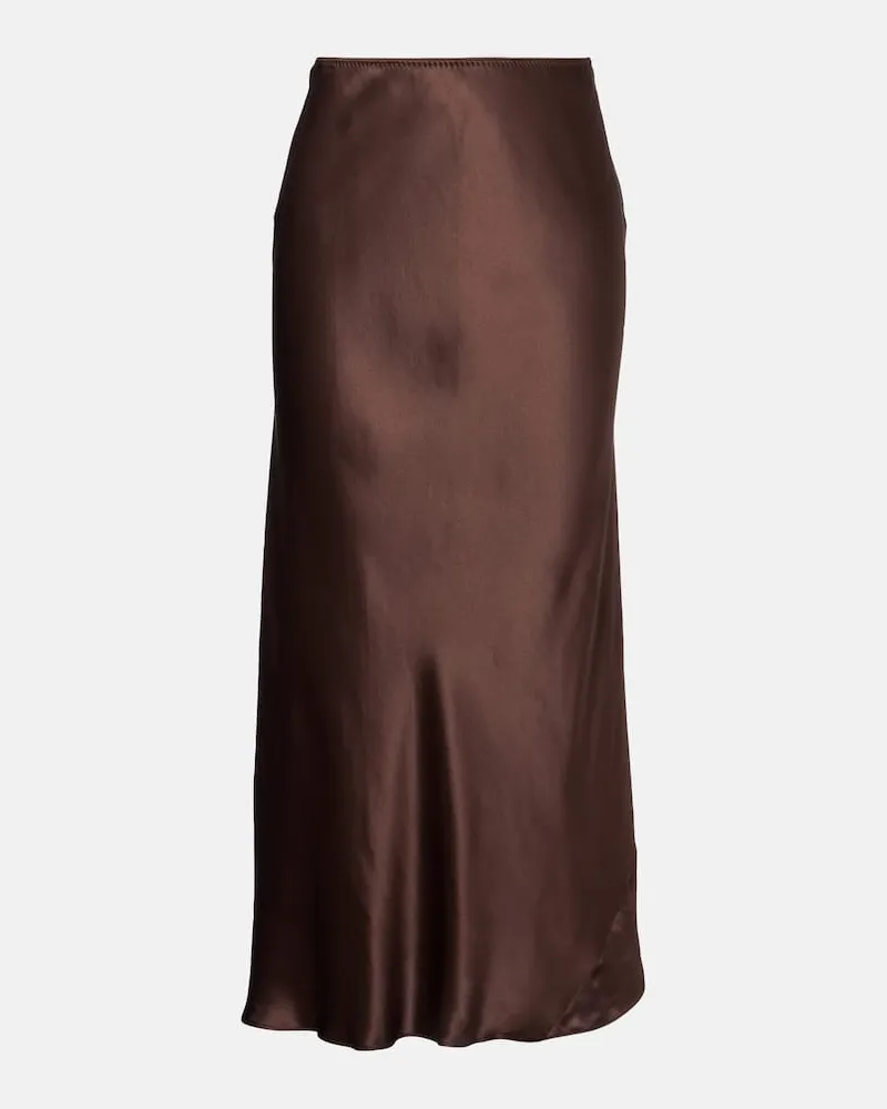 Dorothee Schumacher Slipskirt Sense of Shine aus Seidensatin Braun