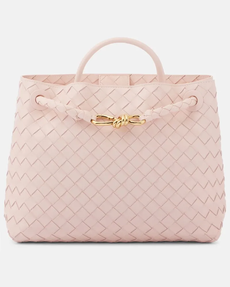 Bottega Veneta Tote Andiamo Medium aus Leder Rosa