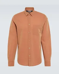 Jacquemus Hemd La Chemise Meio aus Baumwolle und Wolle Orange