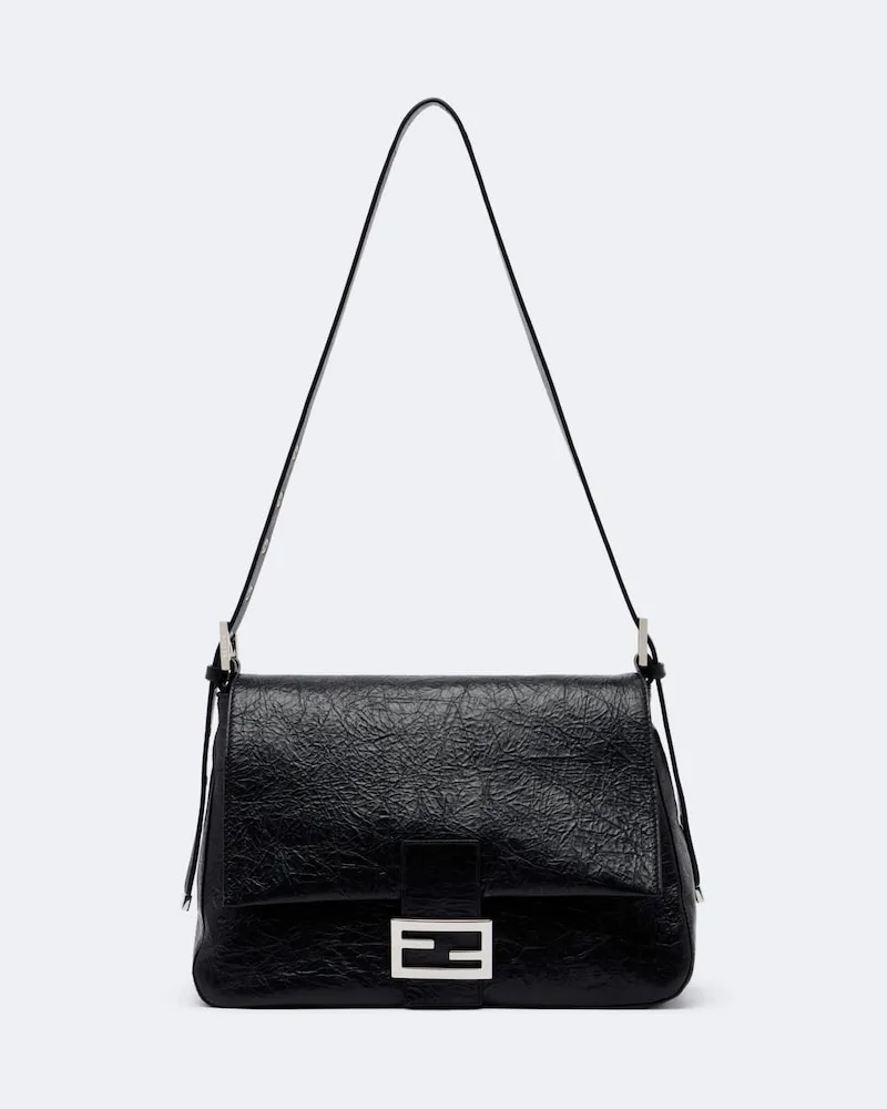 Fendi Schultertasche Baguette® Flap Medium Schwarz