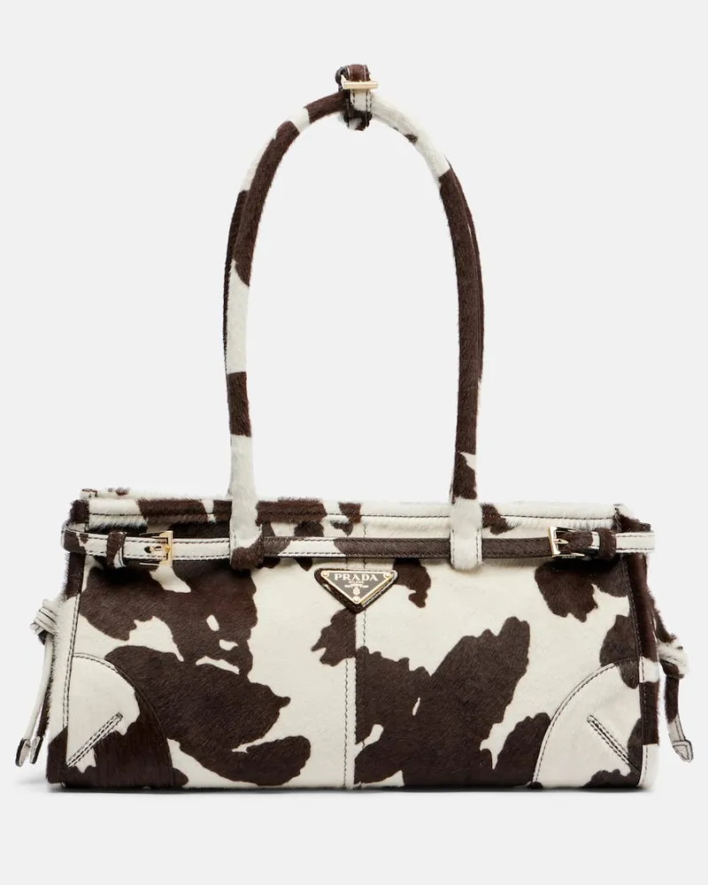 Prada Schultertasche Prada Bonnie Medium aus Kalbshaar Braun