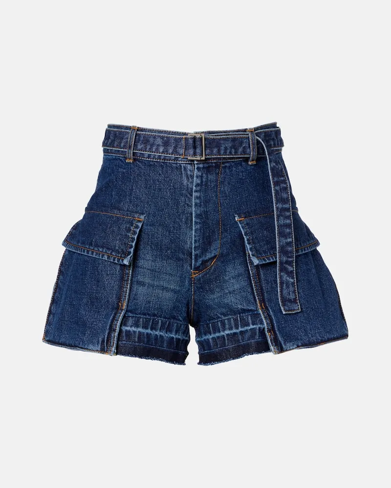 Sacai Shorts aus Denim Blau