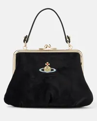 Vivienne Westwood Tote Granny Frame Orb aus Samt Schwarz