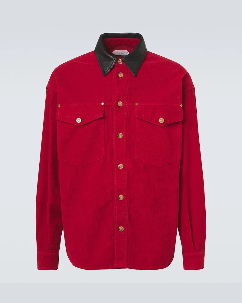 Versace Hemdjacke Medusa aus Baumwoll-Cord Rot
