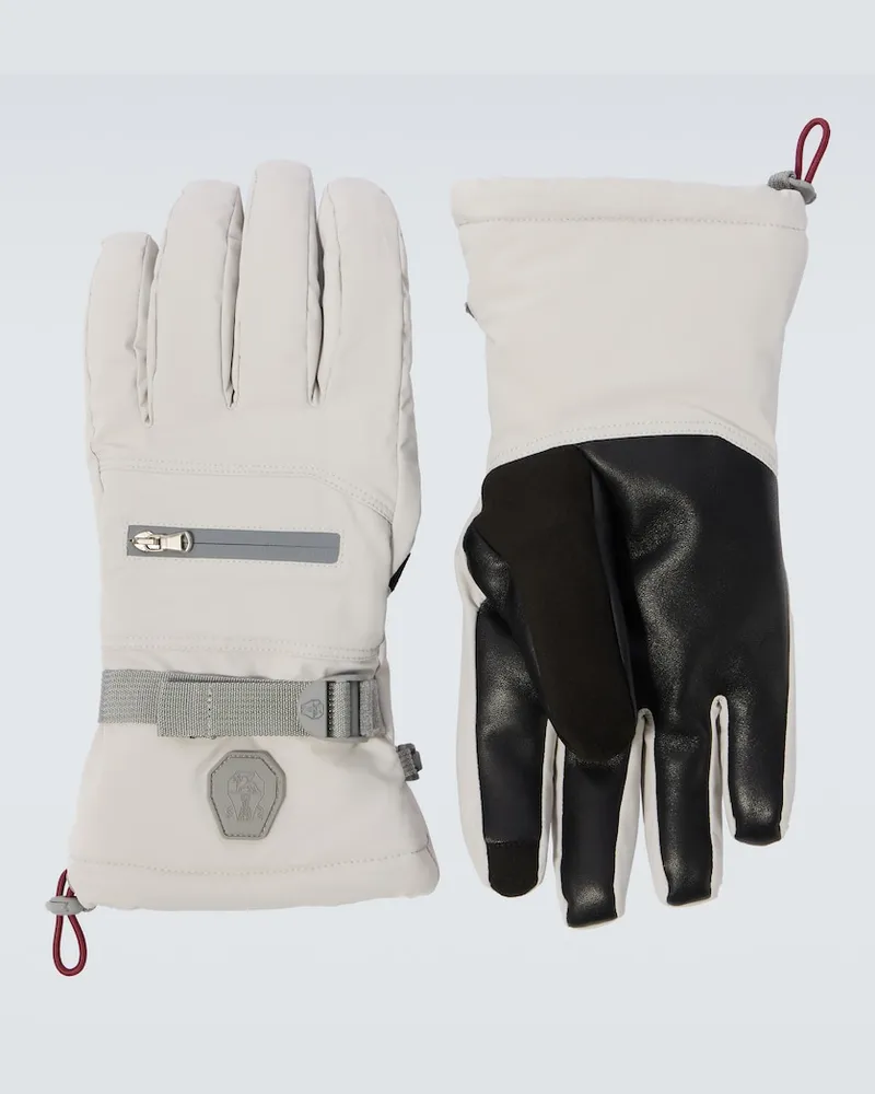 Brunello Cucinelli Skihandschuhe mit Leder Weiß